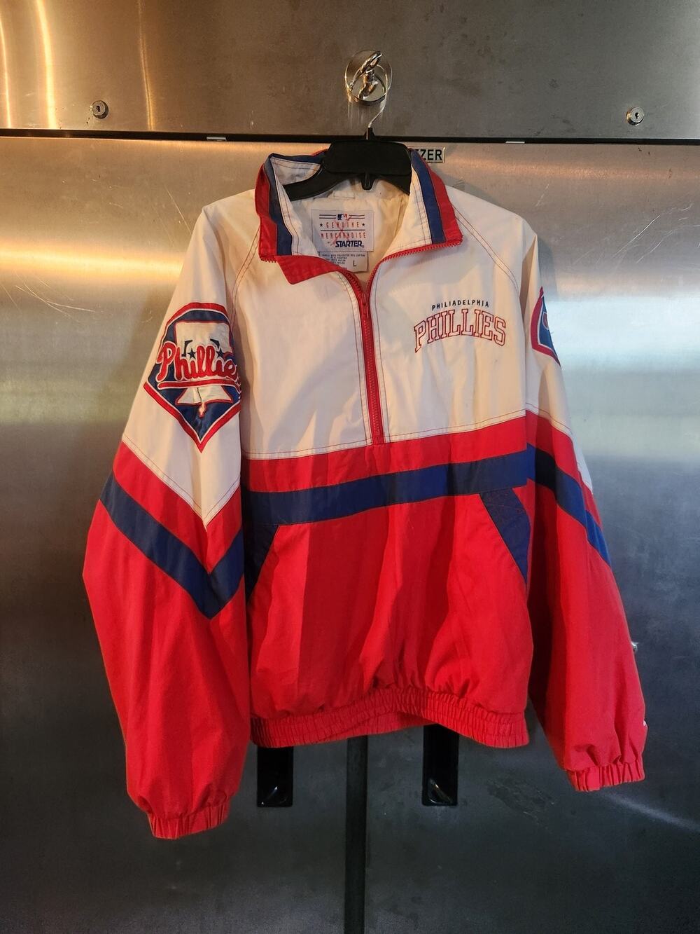 Vintage Starter Philadelphia Phillies Pullover Windbreaker Jacket MLB Mens L